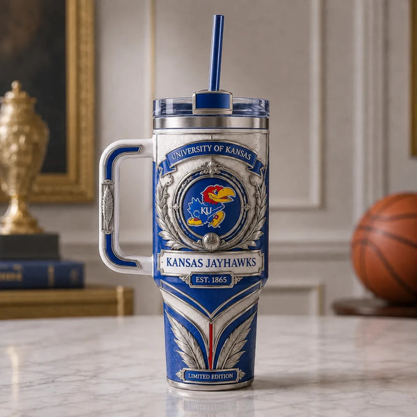 KU Crest in Blue and Silver - Heritage Tumbler - main