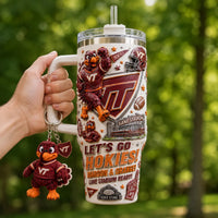 Let's Go Hokies - VT Game Day Tumbler in Maroon and Orange