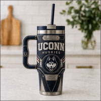 UCONN - Navy, Silver and the Husky Emblem in Focus