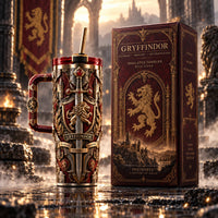 Crest of Courage - Crimson and Gold Heraldic Tumbler