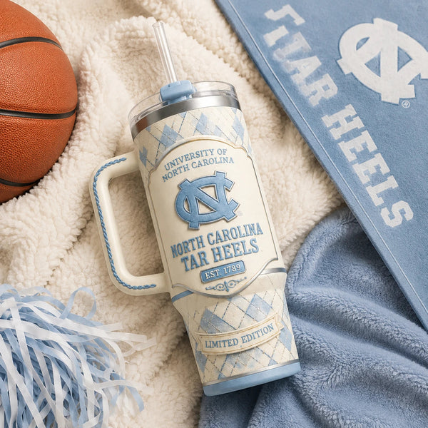 UNC Argyle Heritage - Carolina Blue Crest Tumbler - main