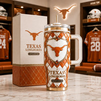 TEX Crest on Burnt Orange - Diamond Lattice Tumbler