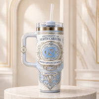 UNC - Interlocked Monogram in Porcelain and Pale Blue