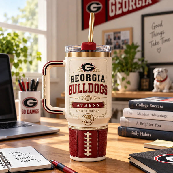 UGA Heritage Label - Cream and Crimson Tumbler Composition - main