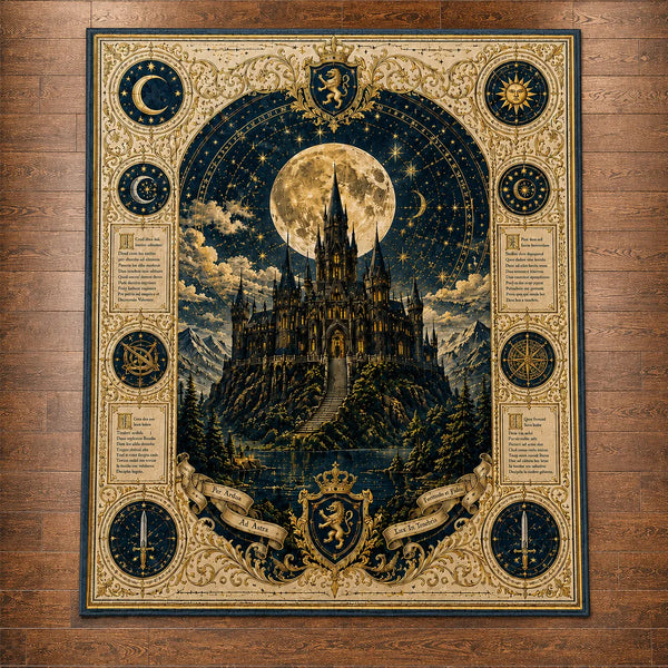 Lux In Tenebris - Moonlit Castle Cartography Rug - main