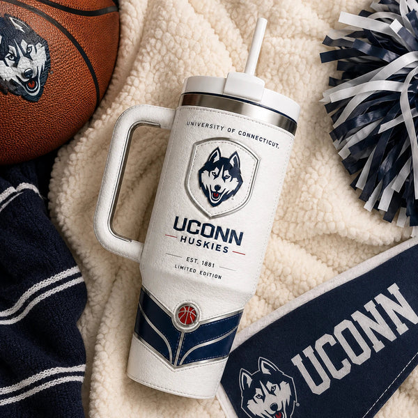 UCONN Pride - Husky Crest Tumbler in Navy and White - main