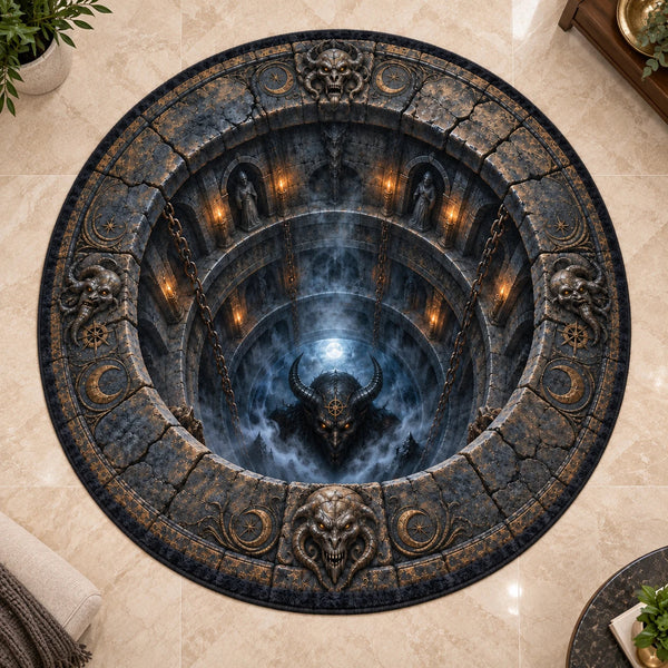 The Pit Stares Back - Illusion Depth Round Rug - main