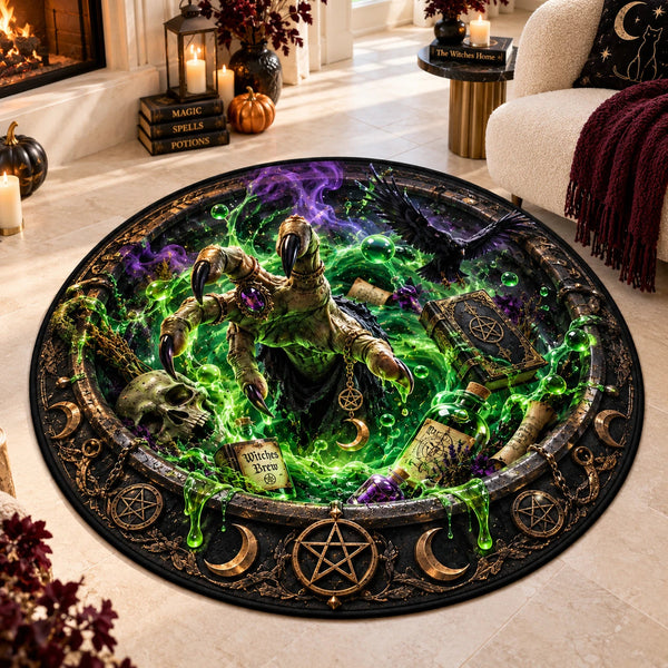 Witches Brew - Cauldron Ascent Round Statement Rug - main