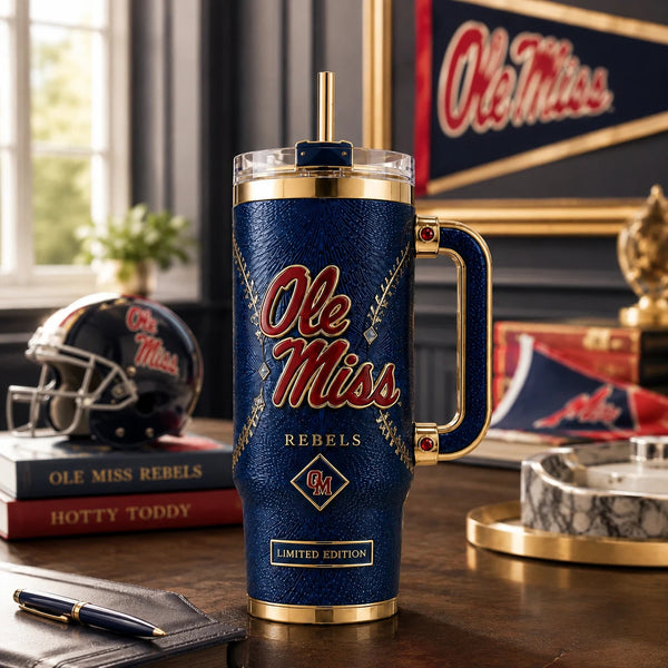 MISS Heritage - Navy Script and Gilded Crimson Tumbler - main