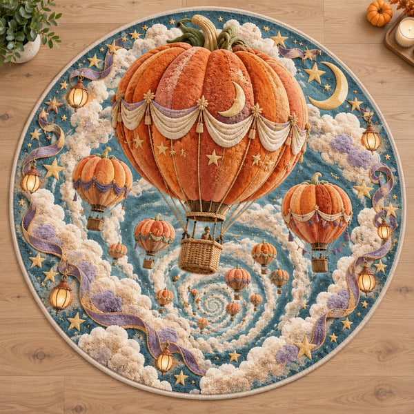 Harvest Ascent - Pumpkin Balloons Drifting Across a Teal Sky - main