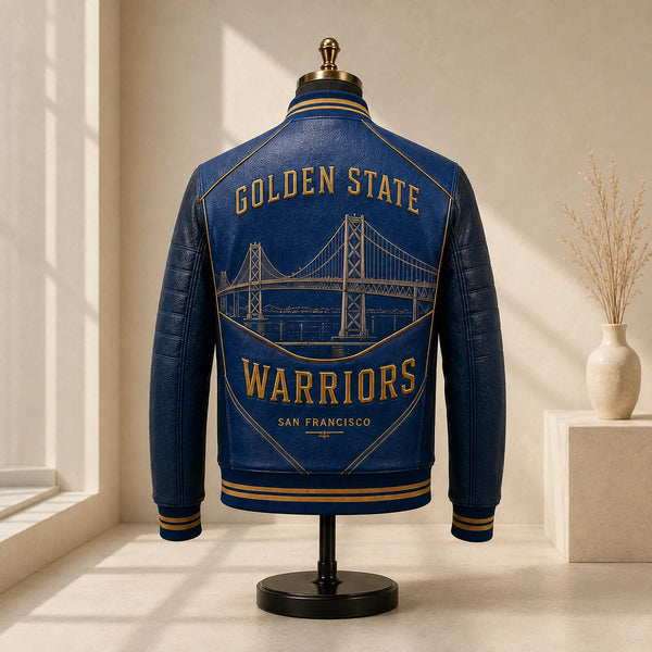GSW Bay Area Blue - Bridge Emblem Varsity Jacket - main