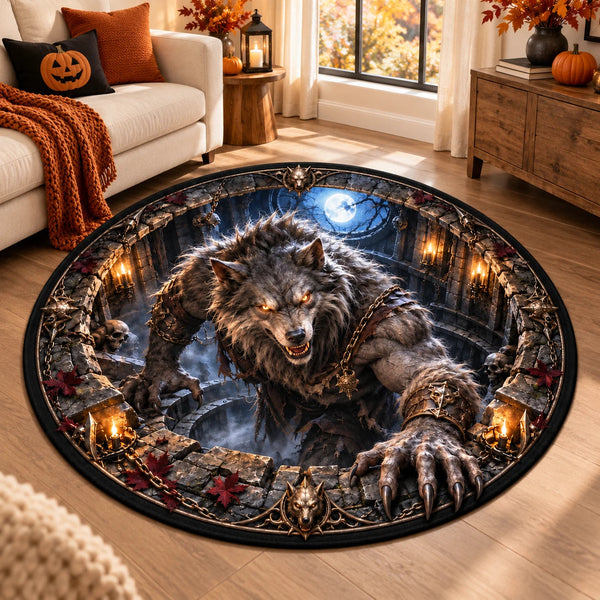 Moonlit Descent - Snarling Werewolf Statement Floor Piece - main