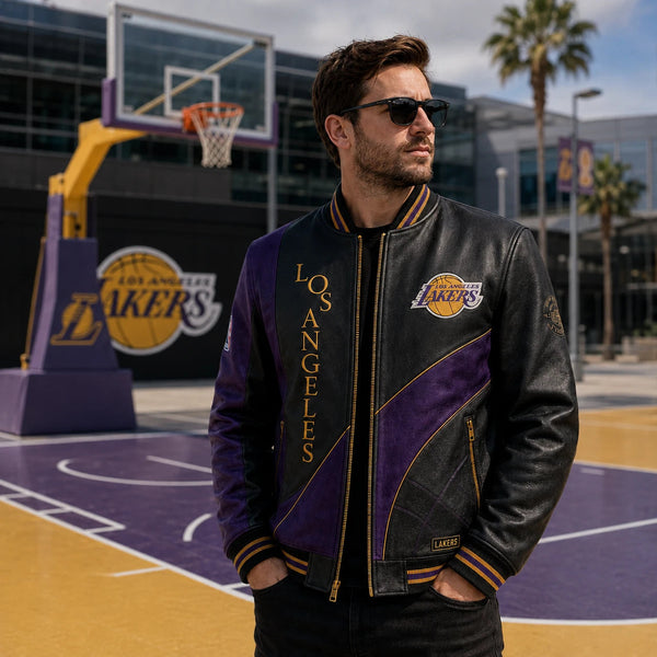LAL Purple and Gold - Vertical Lettering Statement Jacket - main