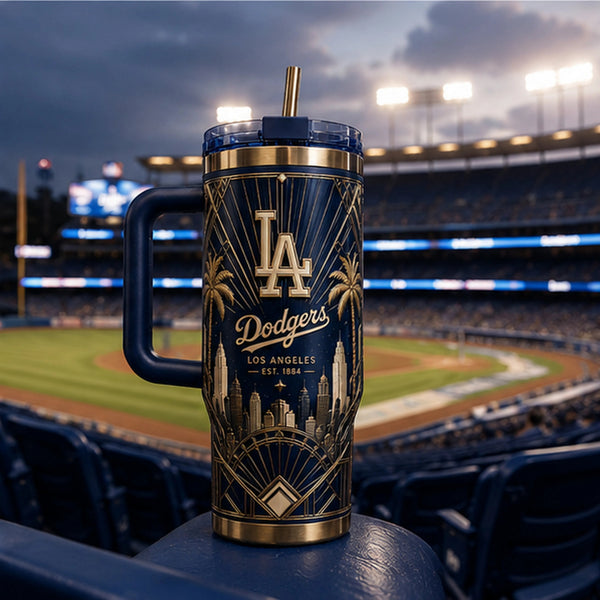 LAD Deco - Gold Linework and Midnight Blue Drinkware - main