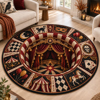 Big Top Nocturne - Circus Medallion Round Rug