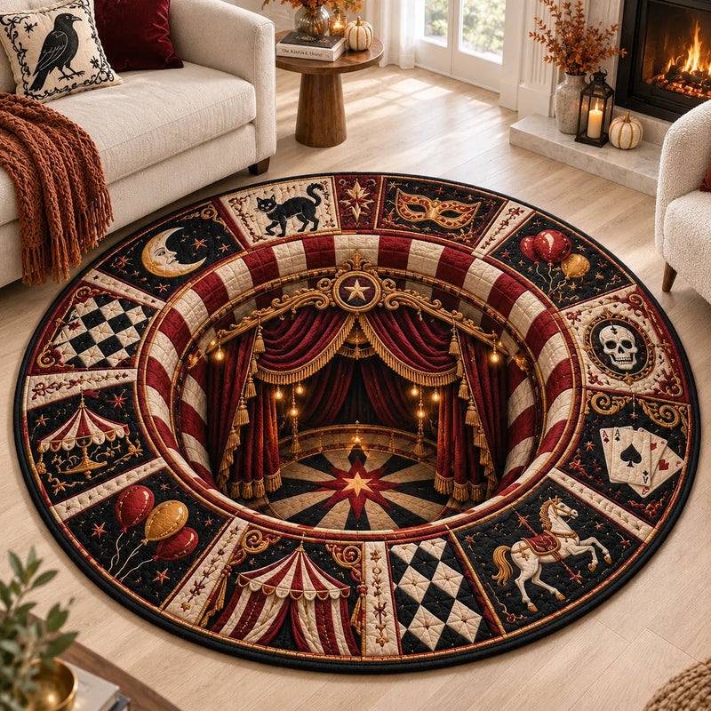 Big Top Nocturne - Circus Medallion Round Rug