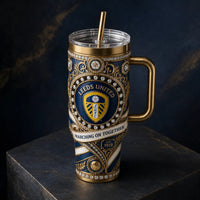 LUFC Heritage Crest - Ornate Navy and Gold Tumbler