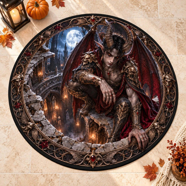 Moonlit Vigil - Circular Gothic Floor Composition - main