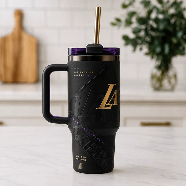LAL Monogram - Blacked-Out Tonal Drinkware in Gold - main