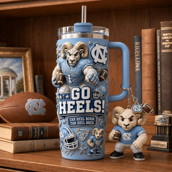 UNC Go Heels - Carolina Blue Layered Tumbler Graphic - main
