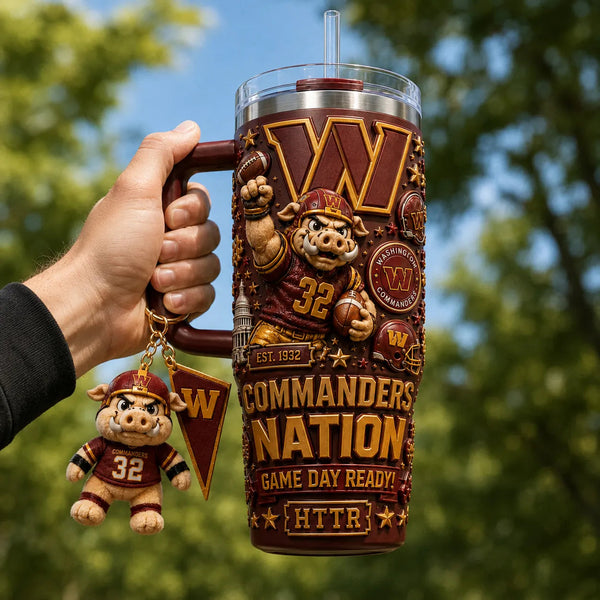 WAS - Commanders Nation in Burgundy and Gold Relief - main