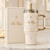 MISS Ivory Dial - Collegiate Script on a Clockface Tumbler