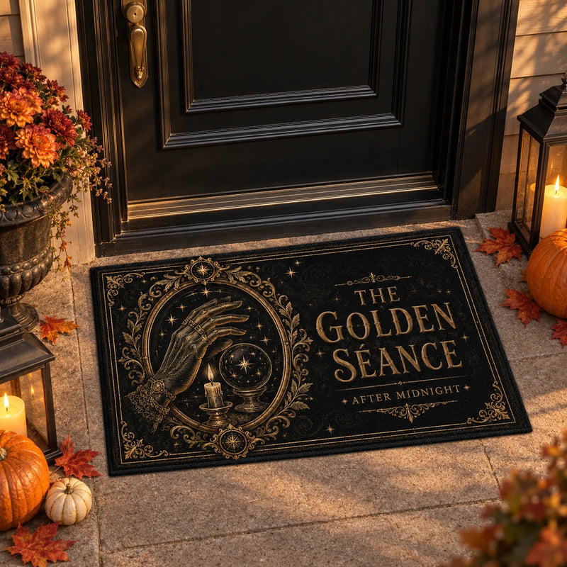 The Golden S\Uffffffffce - Gilded Occult Doormat in Black and Antique Gold