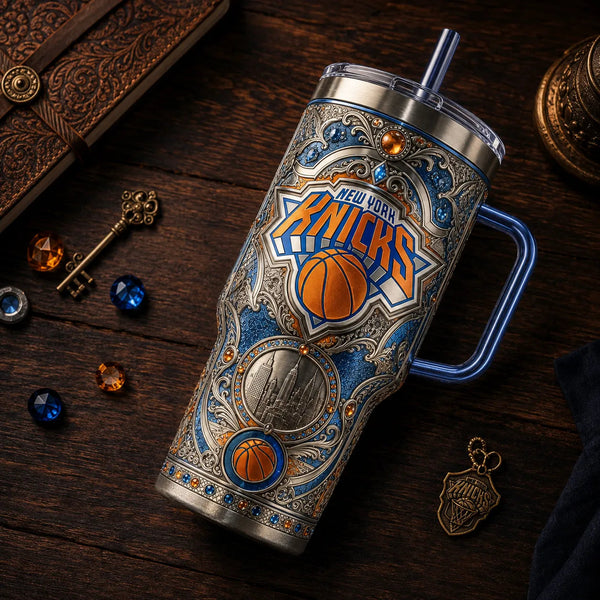 NYK Filigree - Ornate Blue and Orange Tumbler Statement - main