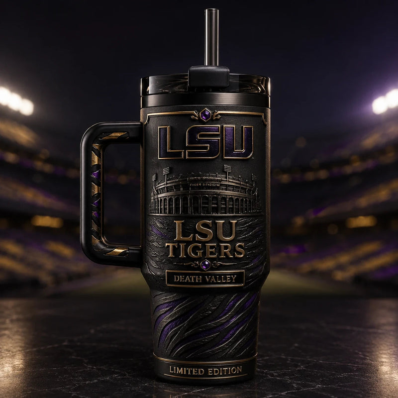 LSU Tigers - Death Valley Relief in Obsidian and Gold