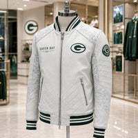 GB 1967 - Ivory Panel Varsity Jacket in Team Green
