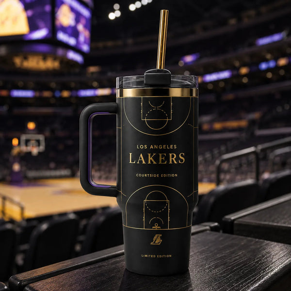 LAL Courtside - Gold Line Court on Matte Black - main