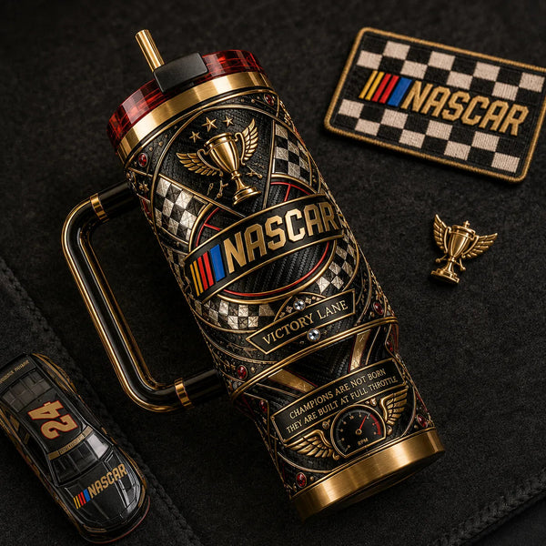 NASCAR Victory Lane - A Study in Gold Relief and Checkered Detail - main