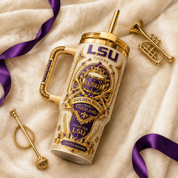Tigerland Regalia - LSU Crest Tumbler in Cream and Gold - main