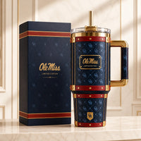Ole Miss - Navy Monogram, Crimson Trim and Quiet Collegiate Elegance