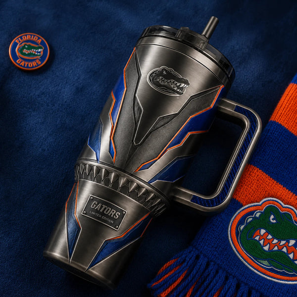 FLA Armor Plating - Gator Emblem Tumbler in Gunmetal Blue - main