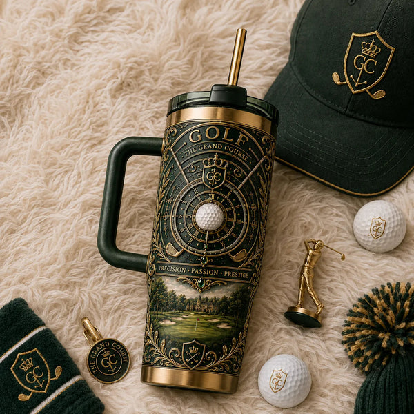 The Grand Course - Heritage Green and Gilt Tumbler - main