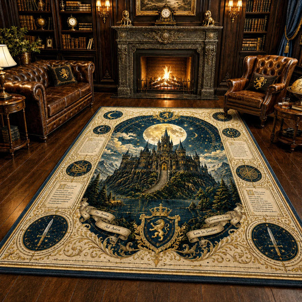 Lux In Tenebris - Moonlit Castle Cartography Rug - main