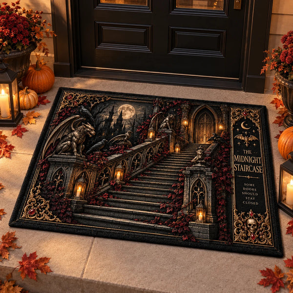 The Midnight Staircase - Gothic Ornament Entryway Doormat - main