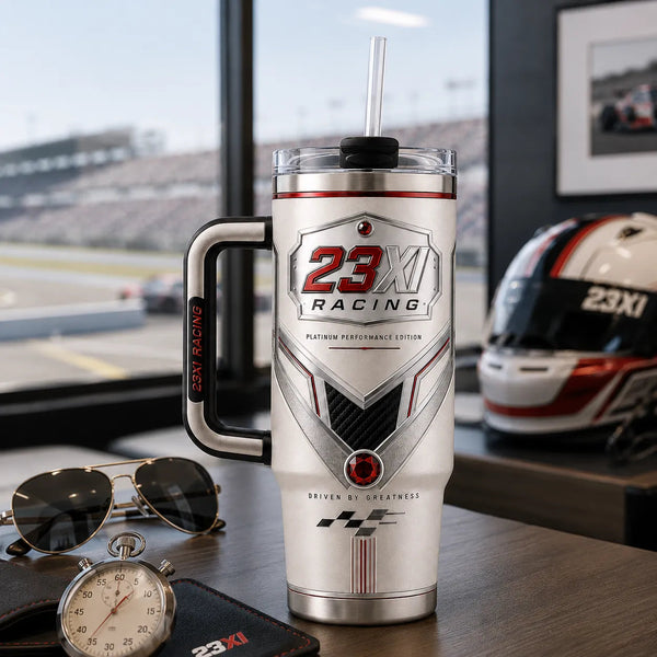23XI Platinum Crest - Silver Shield Racing Tumbler - main