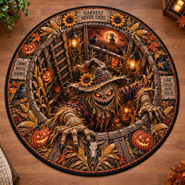 Harvest Never Ends - A Round Rug That Opens Into the Field - main