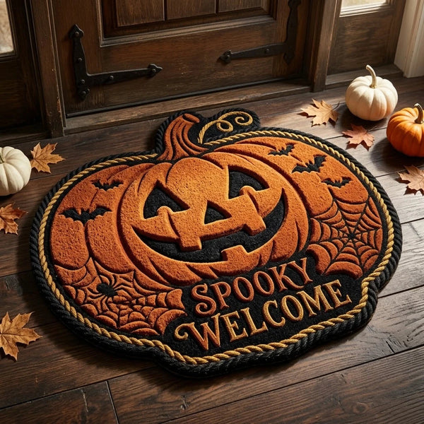 Spooky Welcome - The Grinning Pumpkin Threshold Mat - main