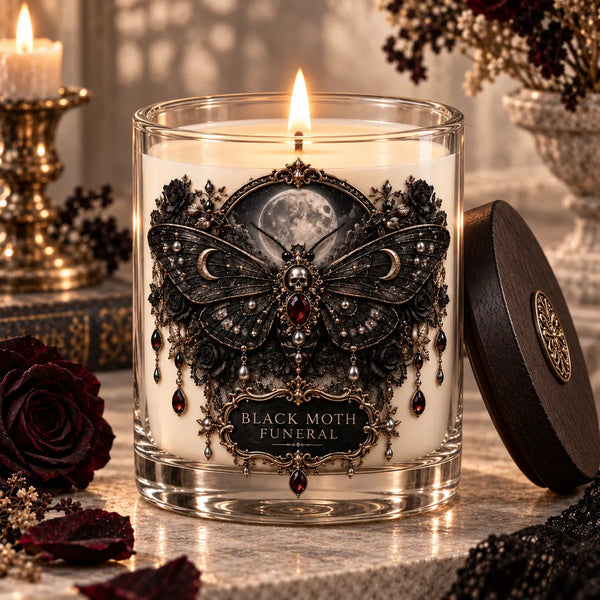 Black Moth Funeral - Gothic Moonlight Statement Candle - main