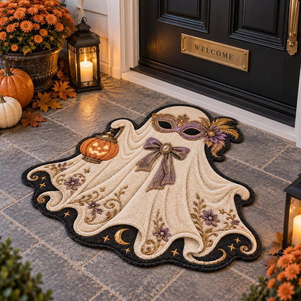 Masquerade Ghost - Ivory Draping and Gilded Lantern Doormat - main