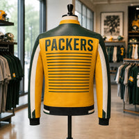 GB Gameday Lines - Gold and Green Color-Block Jacket