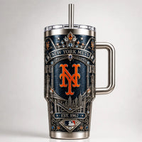 NYM Heritage Panel - Ornamental Navy and Orange Tumbler