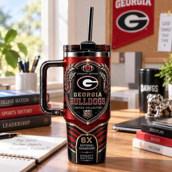 UGA Heritage Crest - Crimson and Black Tumbler Composition - main