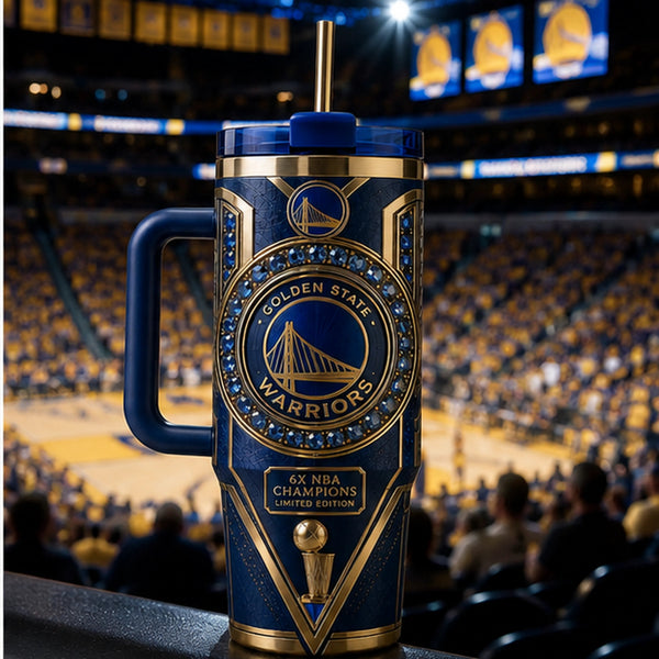 GSW Medallion - Navy and Gold Wraparound Tumbler - main