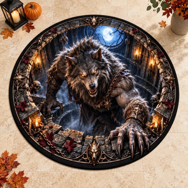 Moonlit Descent - Snarling Werewolf Statement Floor Piece - main