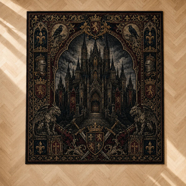 Gothic Cathedral Rug - Stone Guardians and Heraldic Shadow - main