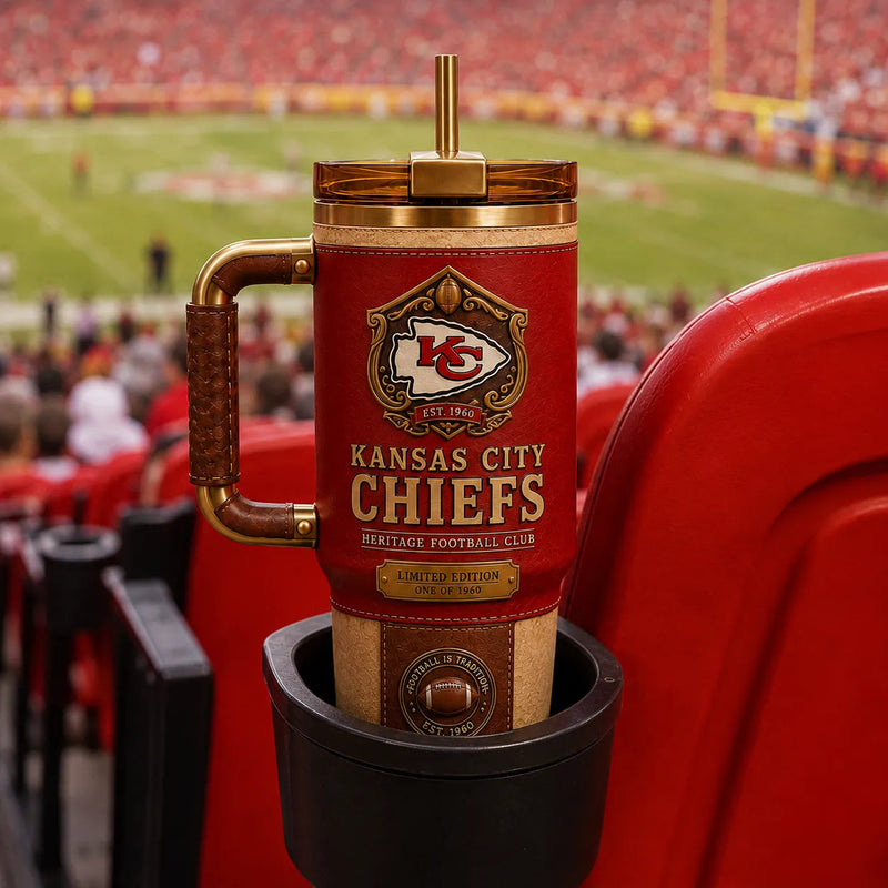 KC Heritage - Arrowhead Crest Tumbler in Red and Gold